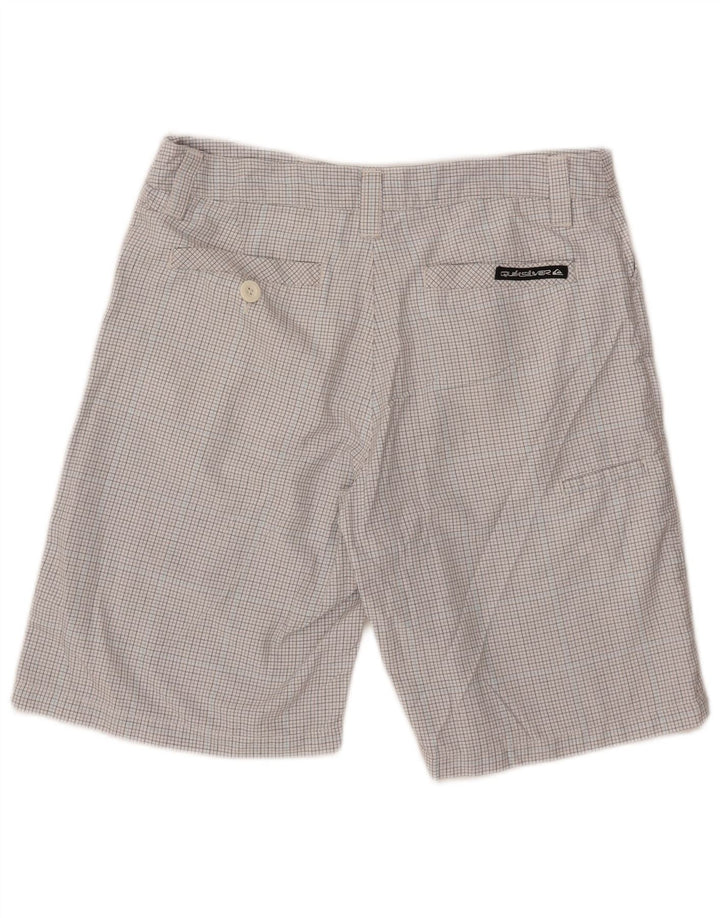 Pantaloni scurți cargo Quiksilver pentru bărbați W32, poliester cu carouri albe mari