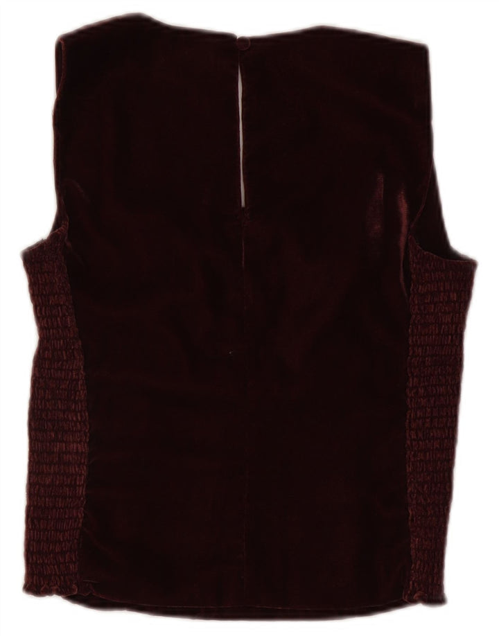 Gap Womens Crop Vest Top UK 6 XS Burgundy Poliester