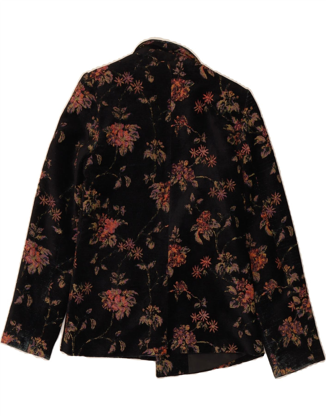 MONSOON Womens Open Blazer Jacket UK 8 Small Black Floral Viscose Vintage Monsoon and Second-Hand Monsoon from Messina Hembry 