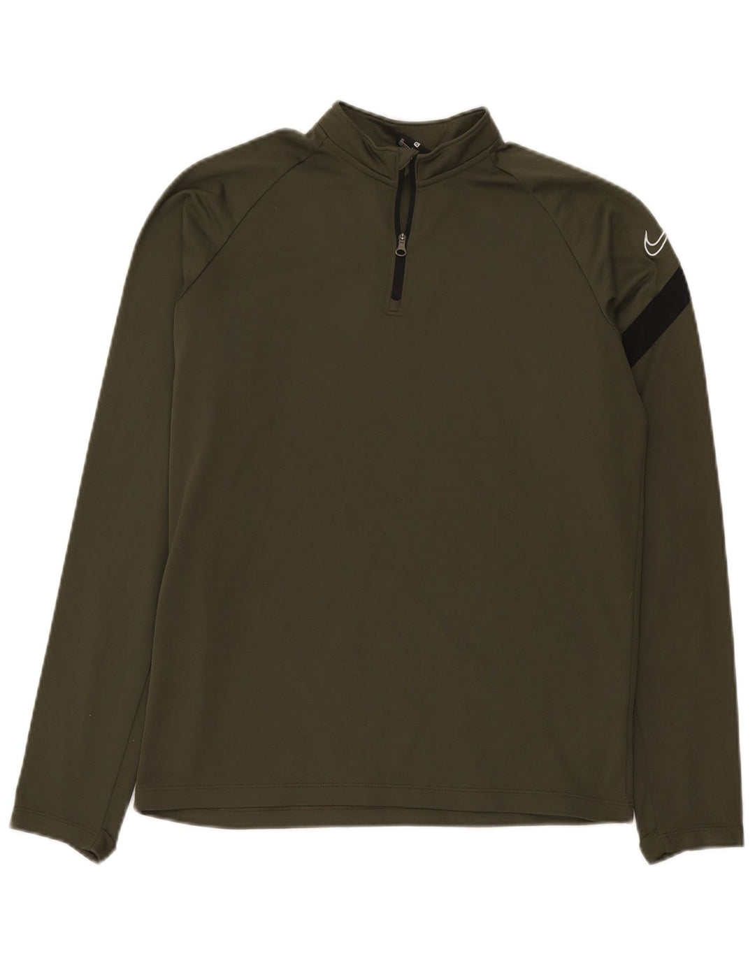 Top de trening Nike pentru băieți, cu fermoar și gât, 13-14 ani, XL, kaki, color block