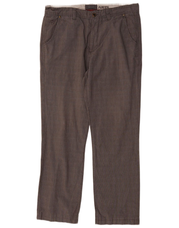 Pantaloni casual drepti pentru bărbați Zara EU 44 L34 L29 Gri Houndstooth
