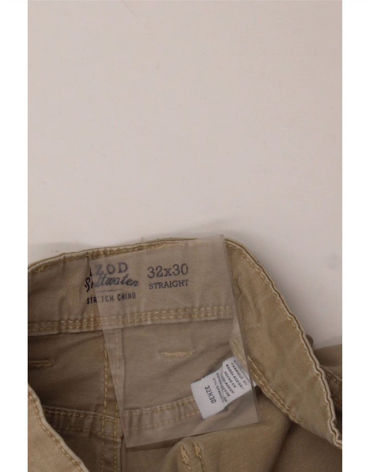 IZOD Pantaloni casual drepti pentru bărbați cu apă sărată L32 L30 bumbac bej