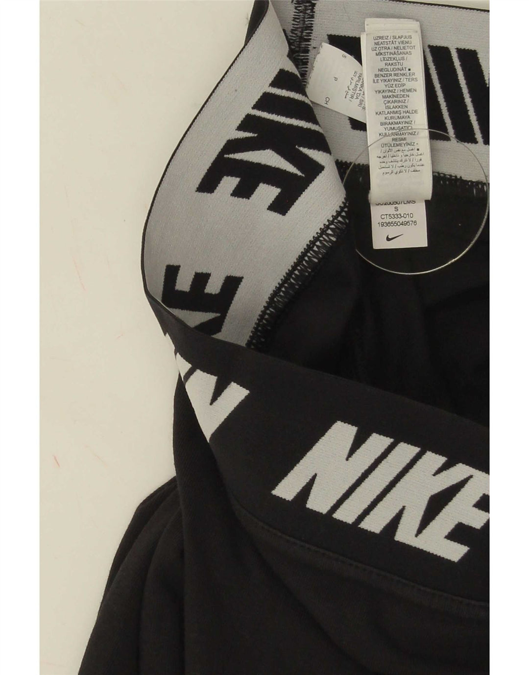 Leggings grafic Nike pentru femei UK 8 Small Black Bumbac