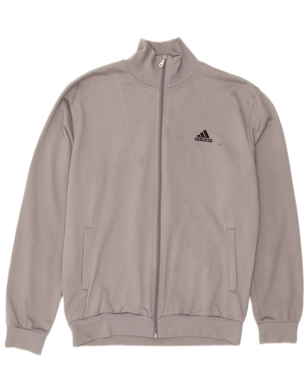 Jachetă de trening pentru bărbați Adidas, mare, gri din poliester