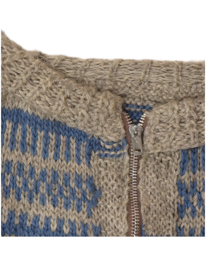 Cardigan Vintage pentru bărbați, mare, gri cu dungi