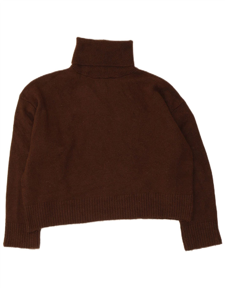 Pulover oversize cu gât rulat Zara pentru femei UK 10 mic maro