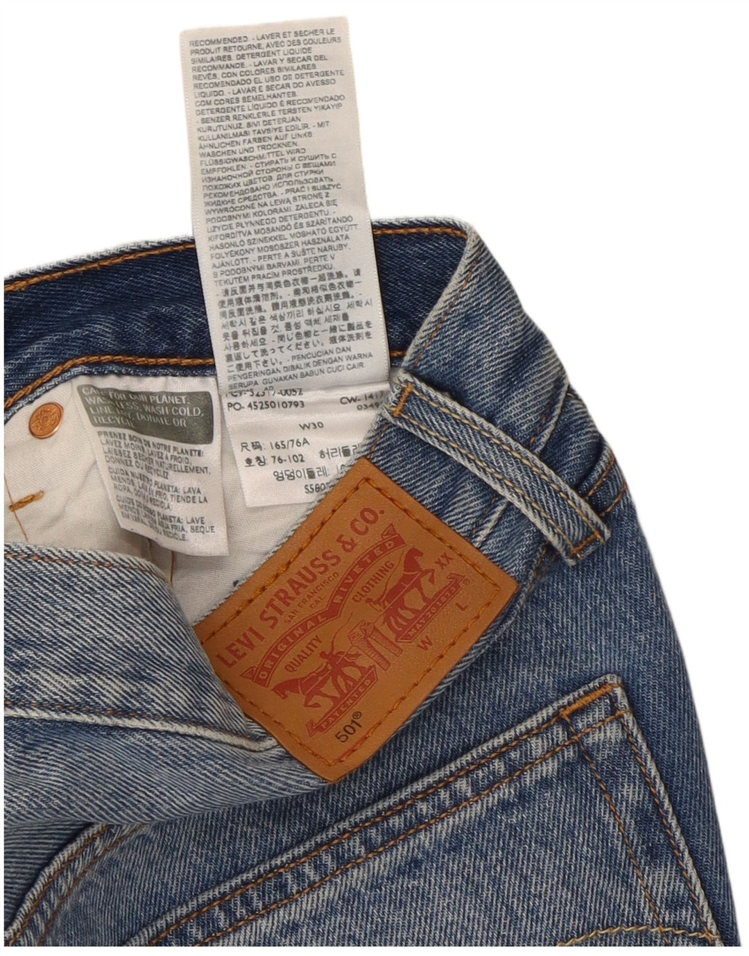 Pantaloni scurți din blugi 501 pentru femei LEVI'S W30 bumbac albastru mediu