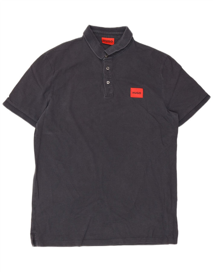 Cămașă polo pentru bărbați Hugo Boss mare din bumbac bleumarin