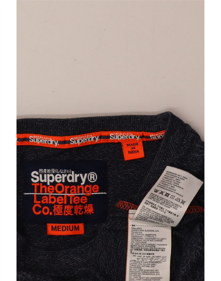 Tricou Superdry pentru bărbați Top mediu din bumbac cu pete albastru bleumarin