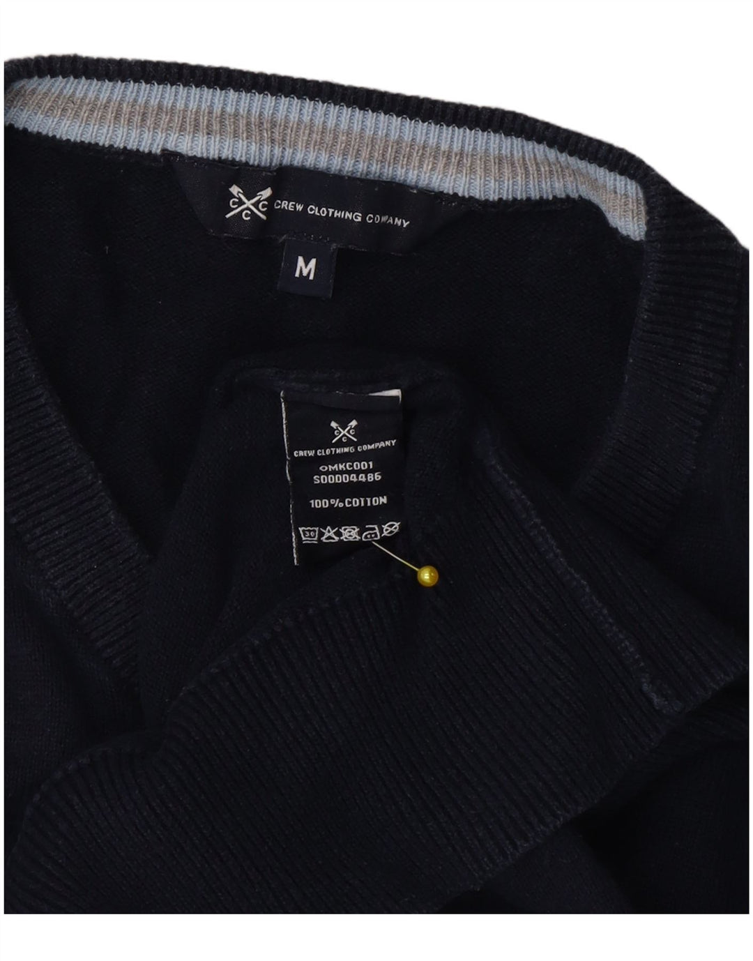 Crew Clothing Pulover pentru bărbați cu decolteu în V Pulover mediu din bumbac bleumarin