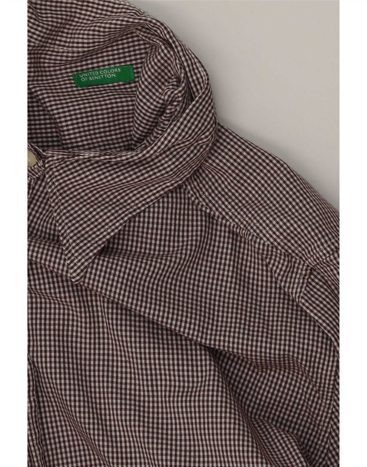 Cămașă Benetton pentru femei UK 16 Large Brown Gingham
