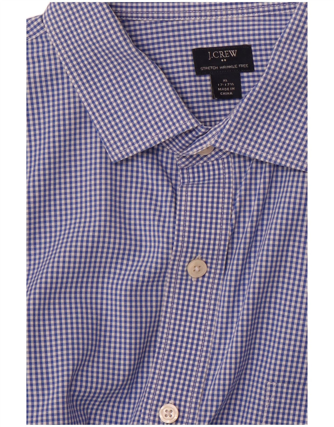 Cămașă elastică pentru bărbați J. Crew Mărimea 17 17/12 XL Vichy albastru