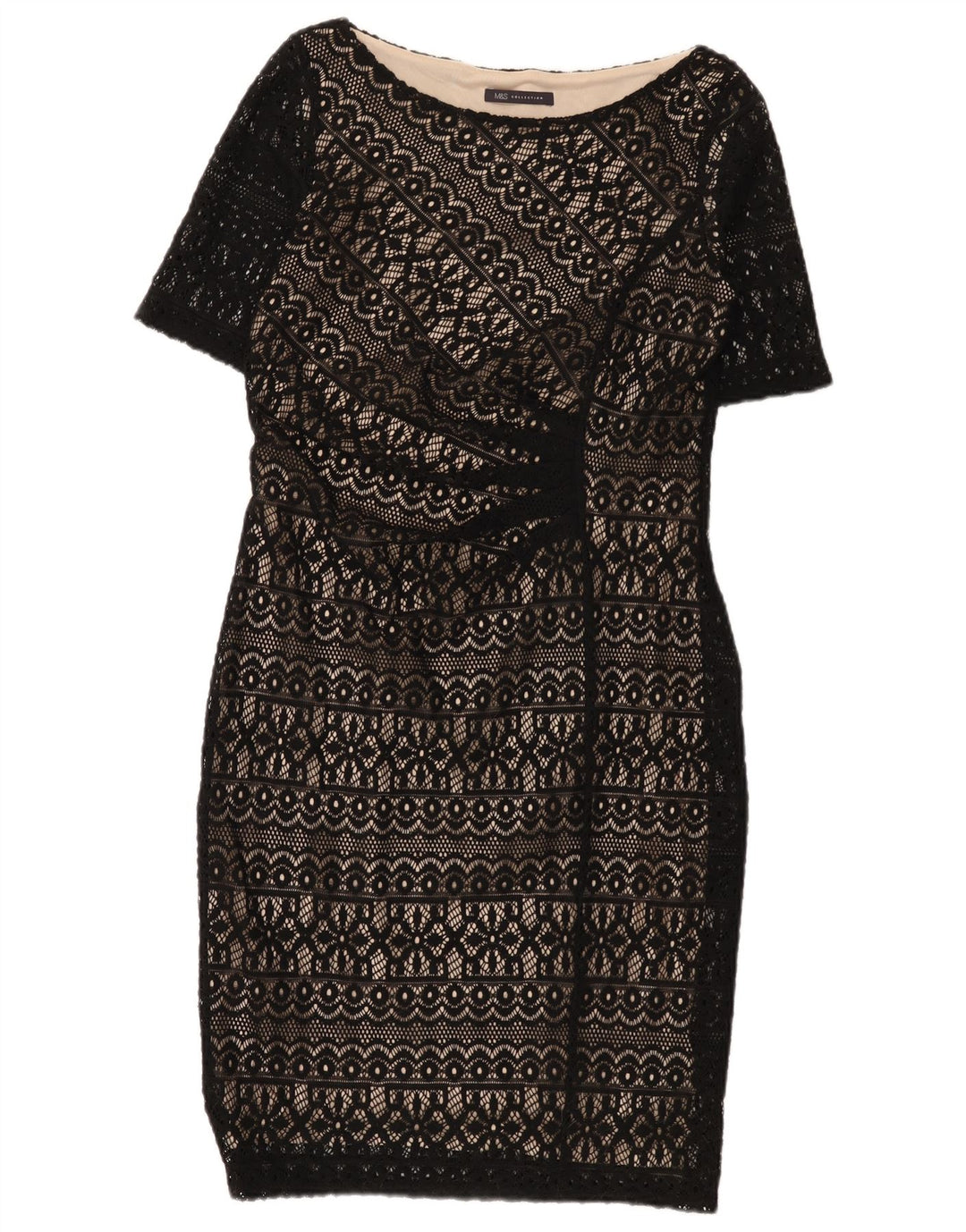 Rochie pentru femei Marks & Spencer din dantela UK 12 Medium Black Floral
