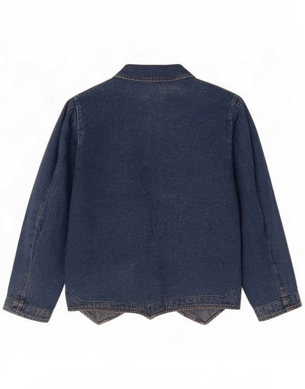 Vintage Womens Oversized 1 Button Denim Blazer Jacket IT 42 Medium Blue