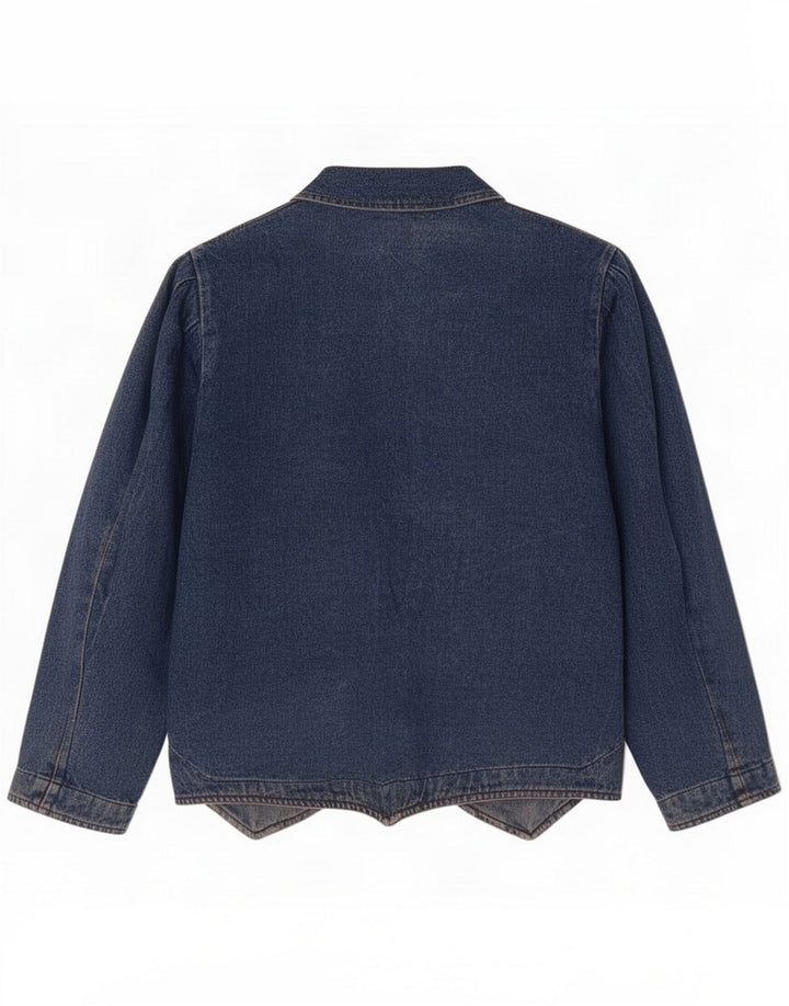 Vintage Womens Oversized 1 Button Denim Blazer Jacket IT 42 Medium Blue