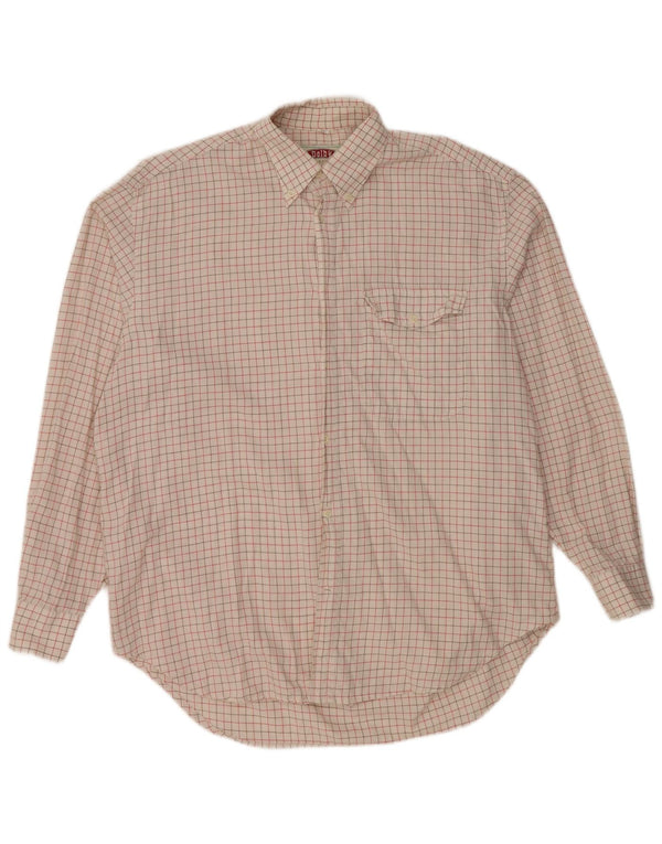 Cămașă pentru bărbați VINTAGE Mărimea 41, mare, alb, din bumbac cu carouri