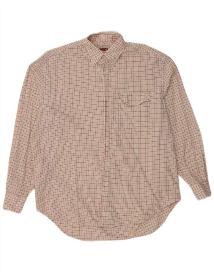 Cămașă pentru bărbați VINTAGE Mărimea 41, mare, alb, din bumbac cu carouri