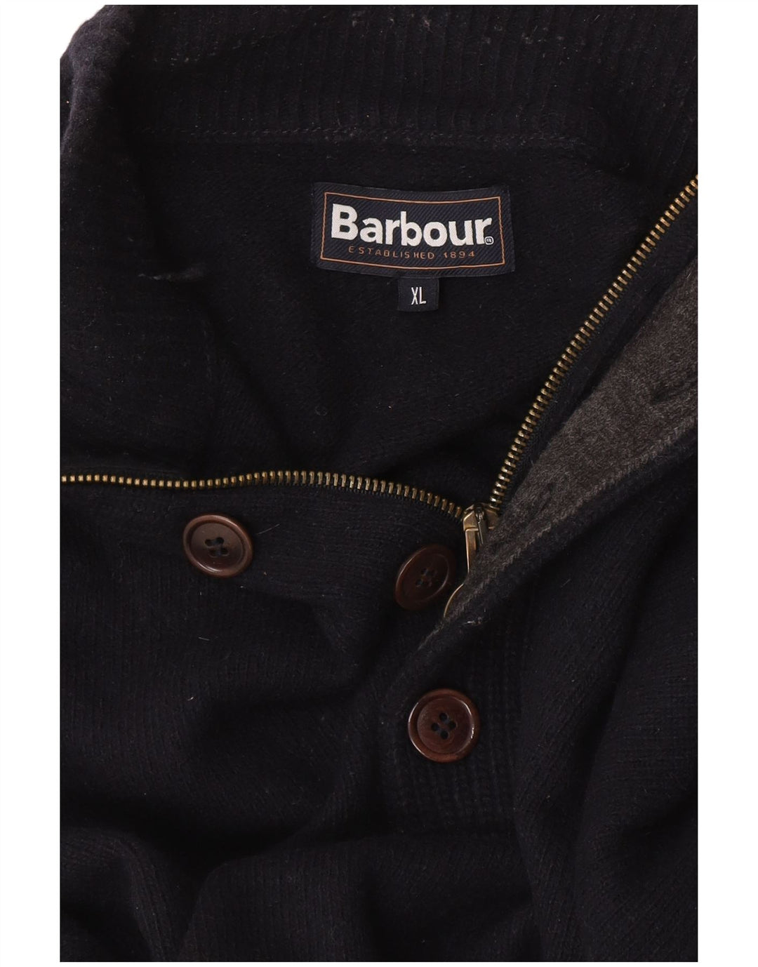 Pulover Barbour pentru bărbați, cu fermoar, cu gât, XL, bleumarin