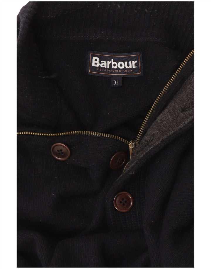 Pulover Barbour pentru bărbați, cu fermoar, cu gât, XL, bleumarin