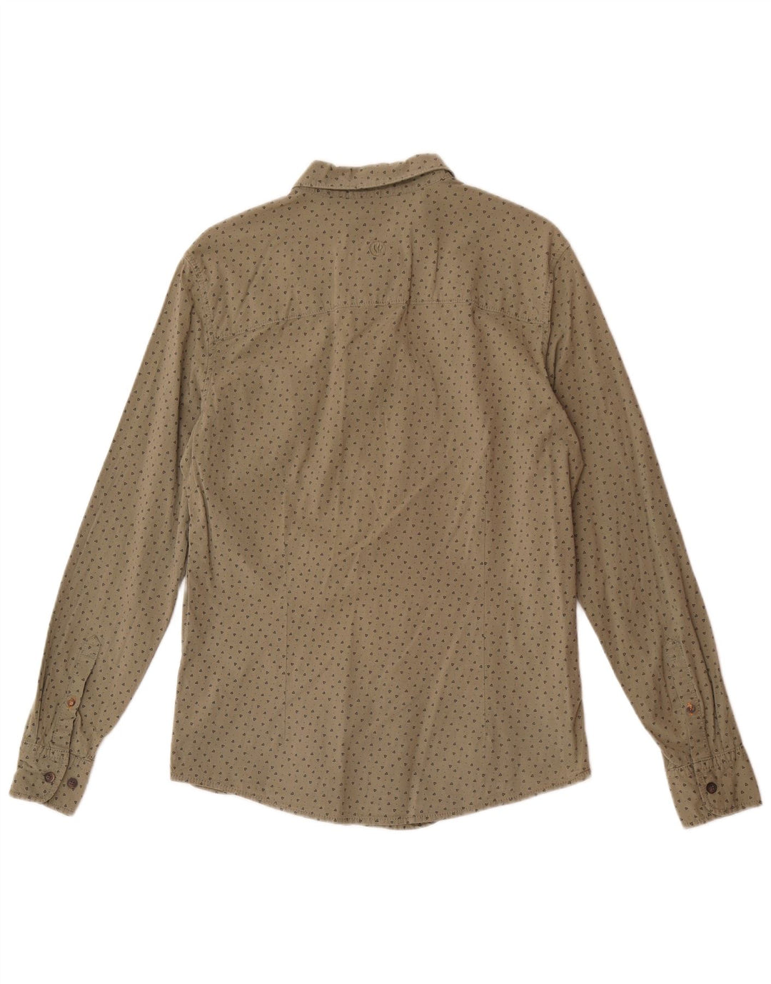 Cămașă pentru bărbați Fat Face Stretch Slim Fit Bumbac geometric verde mediu