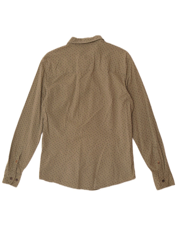 Cămașă pentru bărbați Fat Face Stretch Slim Fit Bumbac geometric verde mediu