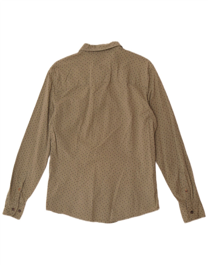 Cămașă pentru bărbați Fat Face Stretch Slim Fit Bumbac geometric verde mediu