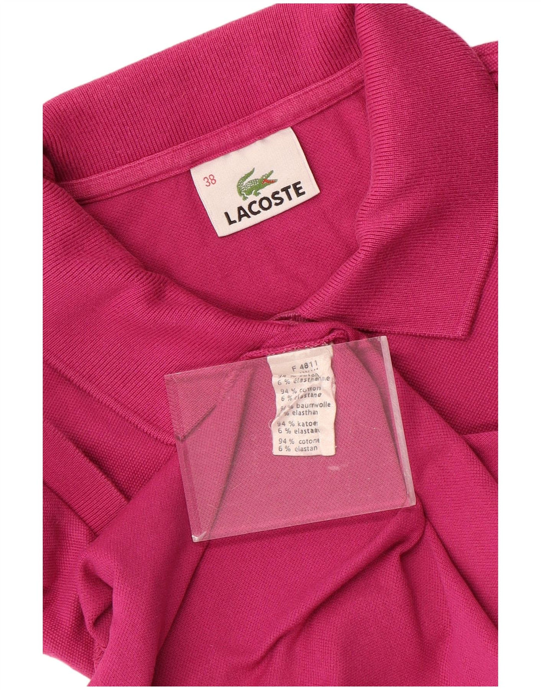 Tricou polo LACOSTE pentru dama marimea 38 bumbac roz mediu