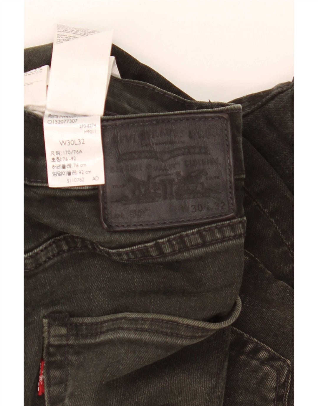 Blugi drepti pentru bărbați Levi's 502 W30 L32 bumbac negru