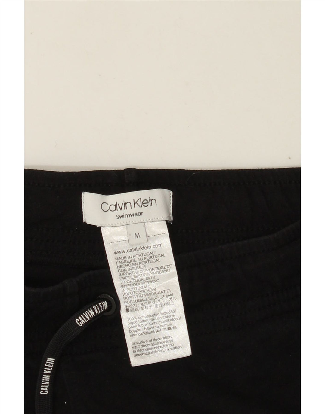Pantaloni scurți de baie CALVIN KLEIN pentru bărbați, bumbac negru mediu