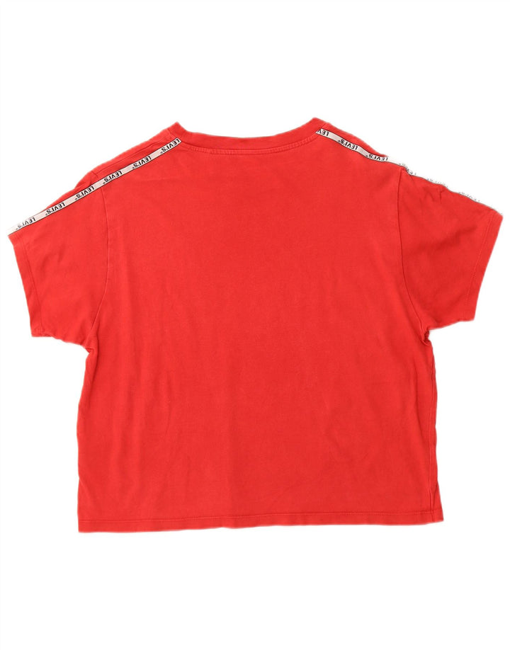 Tricou crop pentru femei LEVI'S UK 12 Medium Red Colorblock