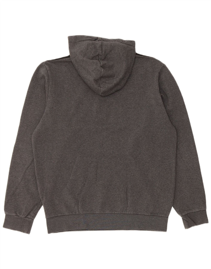 ADIDAS Mens Graphic Hoodie Jumper Medium Grey Cotton
