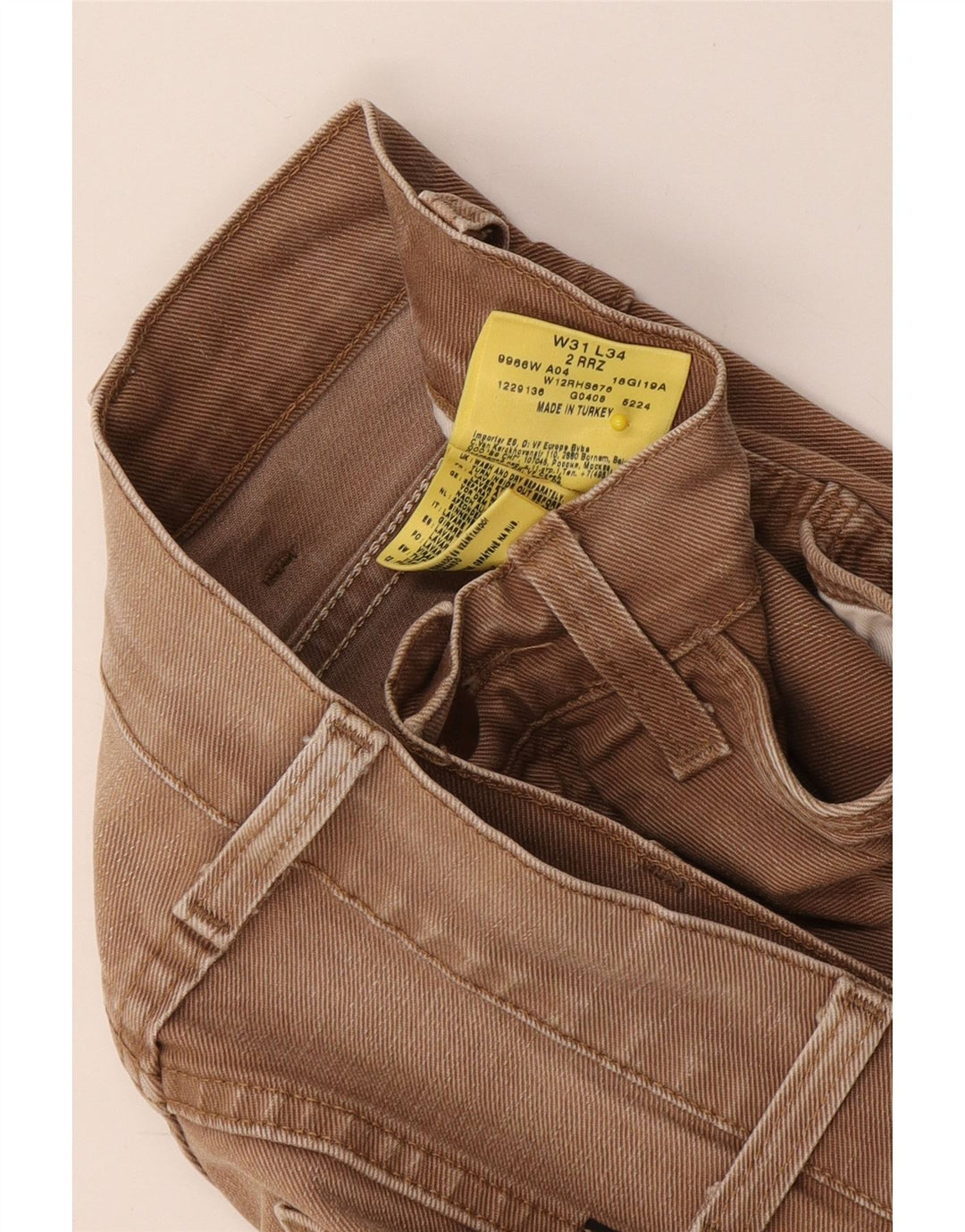 Blugi slim pentru bărbați Wrangler W31 L34 bumbac maro