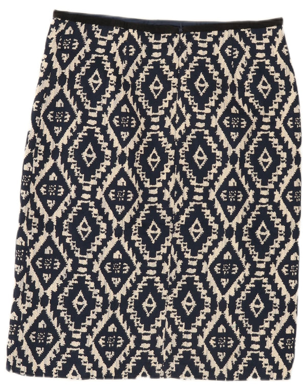 Fusta dreaptă pentru femei Marks & Spencer UK 12 Medium 30 Bleumarin Geometric