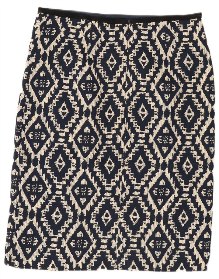 Fusta dreaptă pentru femei Marks & Spencer UK 12 Medium 30 Bleumarin Geometric