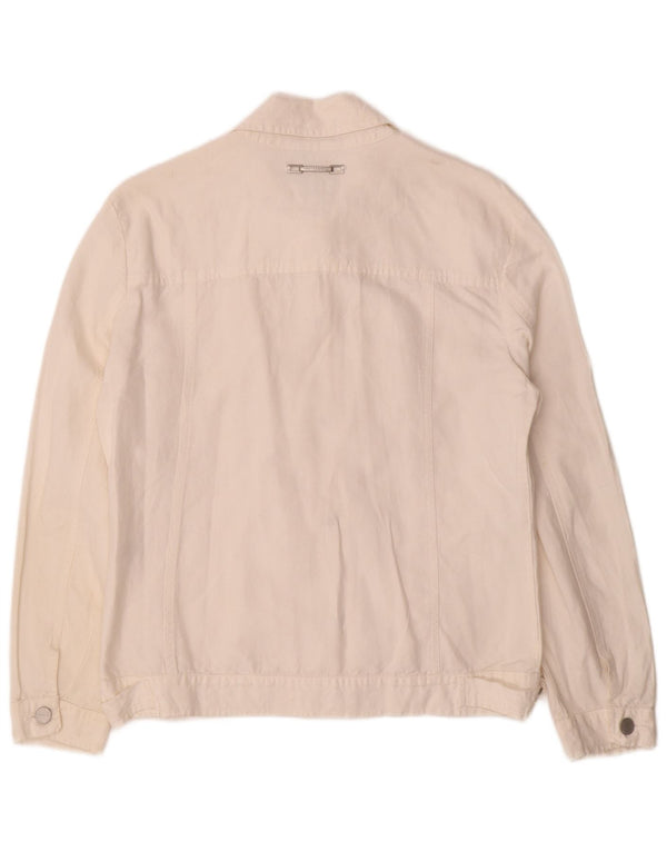 Jachetă bomber pentru femei TRUSSARDI JEANS IT 44 Bumbac alb mediu mediu