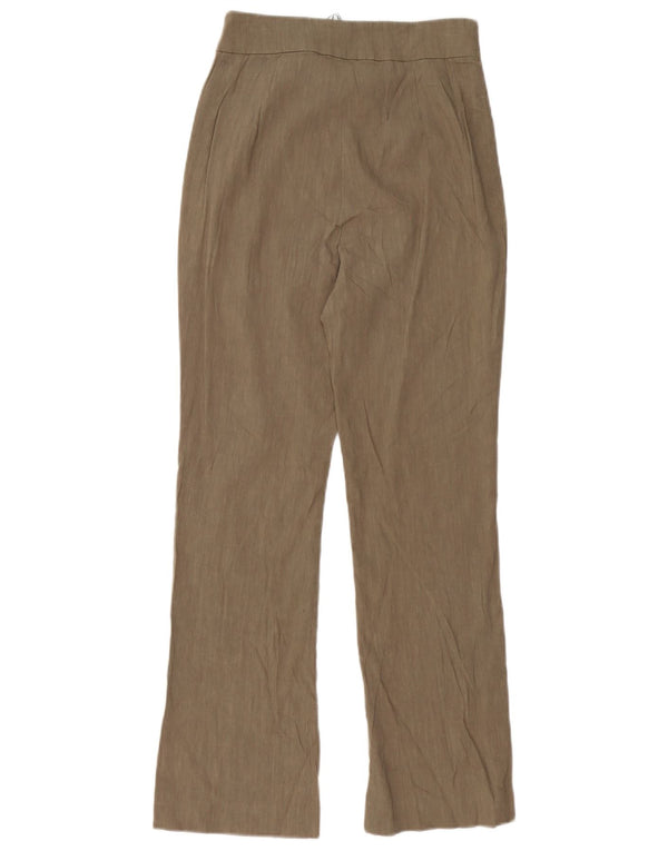 Pantaloni chino drepți cu talie înaltă pentru femei Zara Mici L26 L27 In maro
