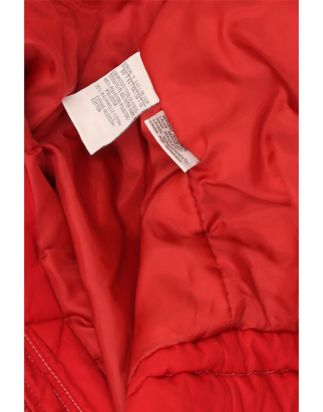 Jachetă parka cu glugă vintage pentru femei UK 24 4XL poliester chevron roșu