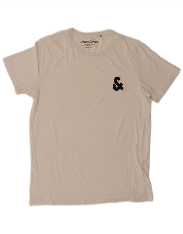 Tricou grafic Jack & Jones pentru bărbați Top mare din bumbac alb