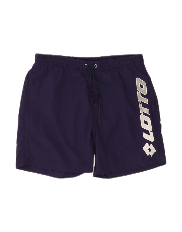LOTTO Mens Graphic Swimming Shorts Small  Navy Blue Polyester