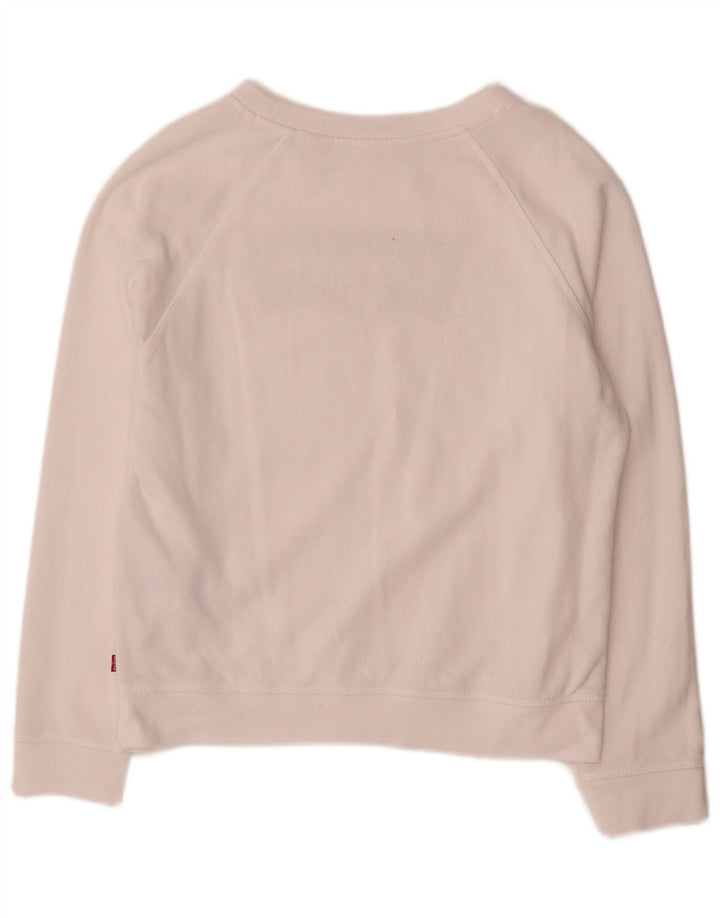 Levi's Pulover cu grafic pentru femei UK 14 Bumbac alb mediu