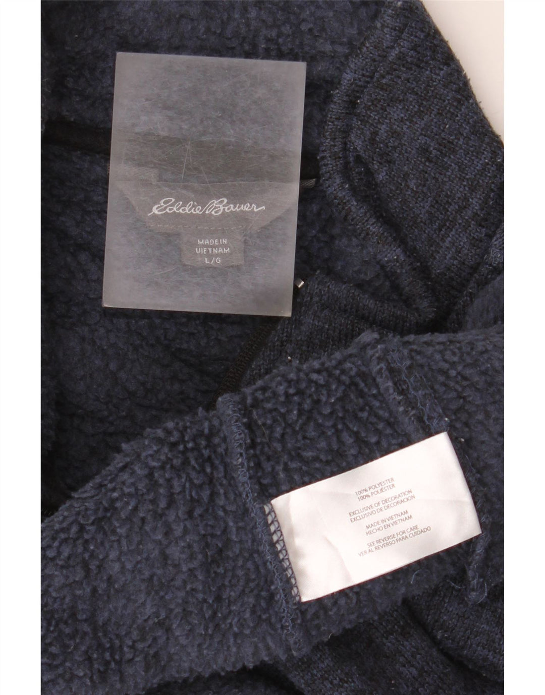 EDDIE BAUER Hanorac cu fermoar pentru bărbați Pulover mare, albastru bleumarin, poliester