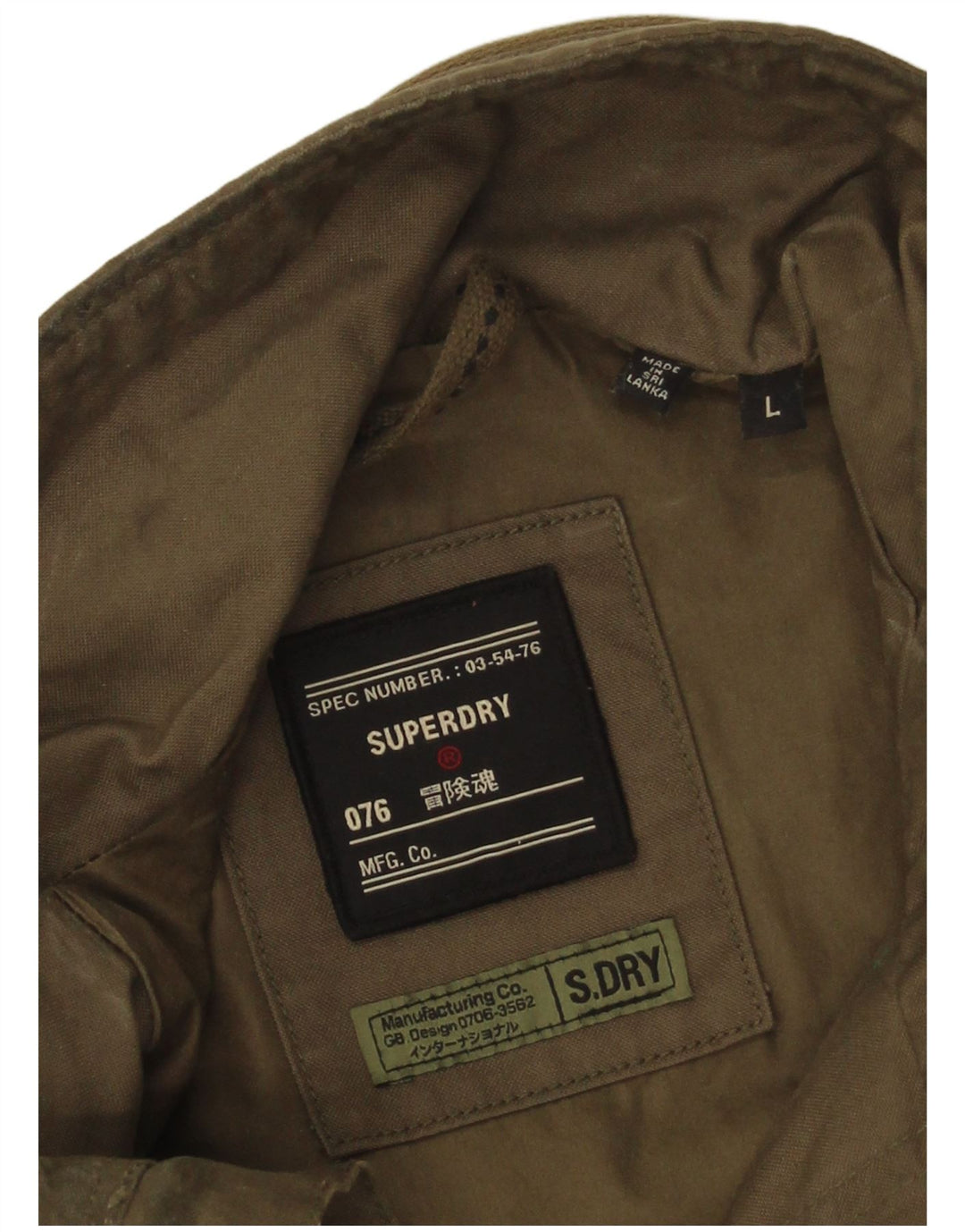Jachetă militară pentru bărbați Superdry UK 40 mare, bumbac kaki
