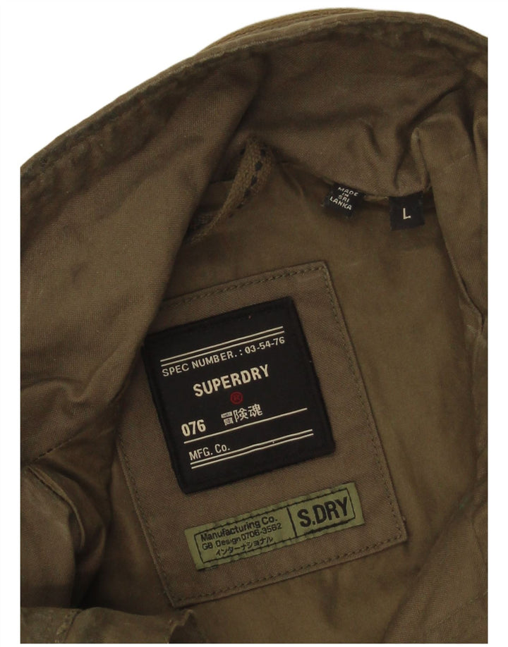 Jachetă militară pentru bărbați Superdry UK 40 mare, bumbac kaki