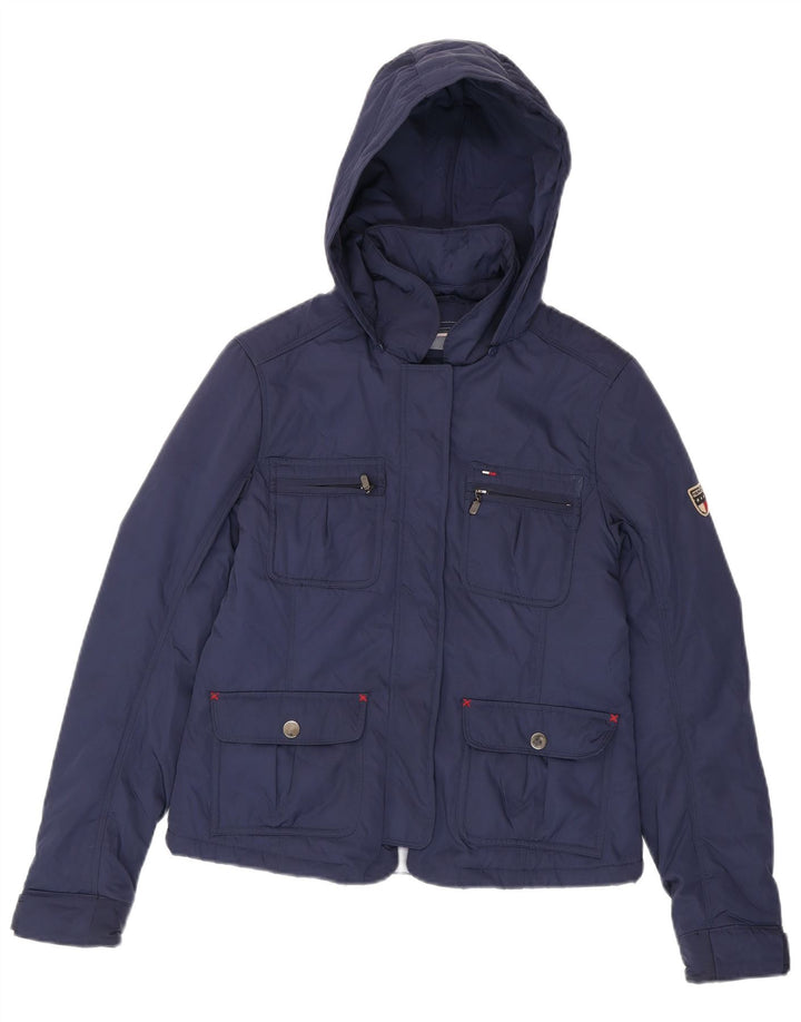 Jachetă utilitare cu glugă Tommy Hilfiger pentru femei UK 12 Medium Bleumarin