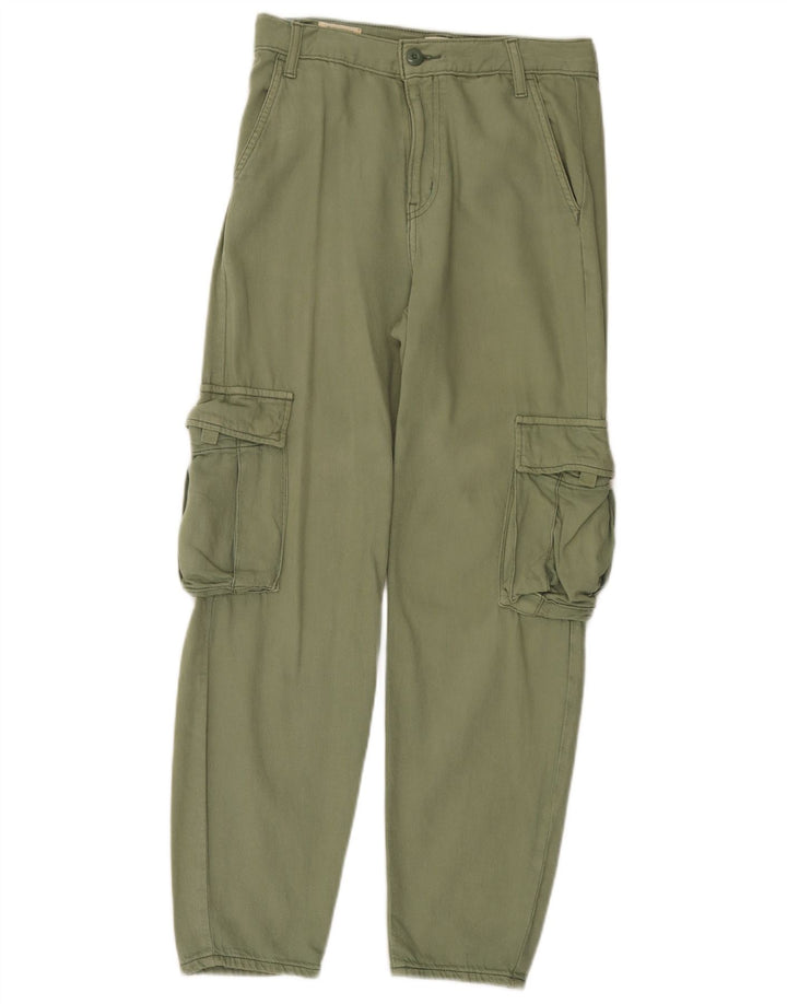 Pantaloni cargo drepti pentru femei Levi's L24 L28 bumbac verde