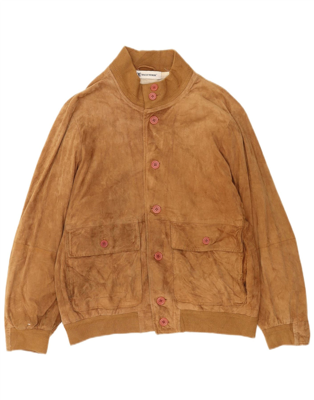 Geacă bomber din piele intoarsa pentru barbati Valle Verde IT 50, piele maro mare