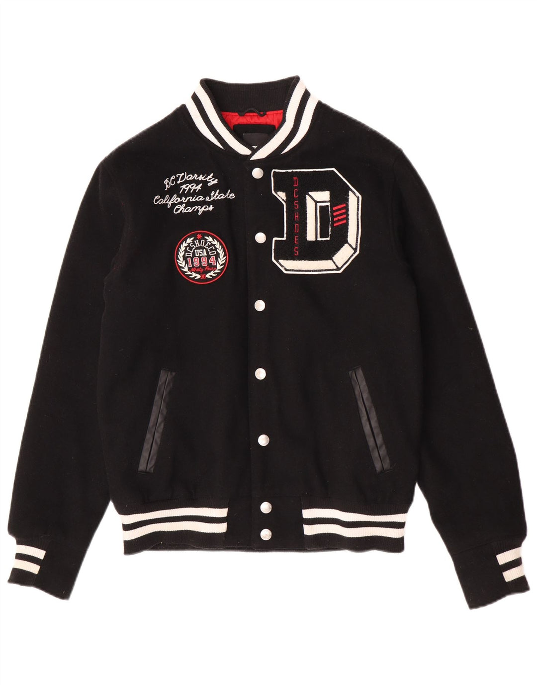 Jachetă Varsity pentru bărbați DC, UK 36, lână neagră mică