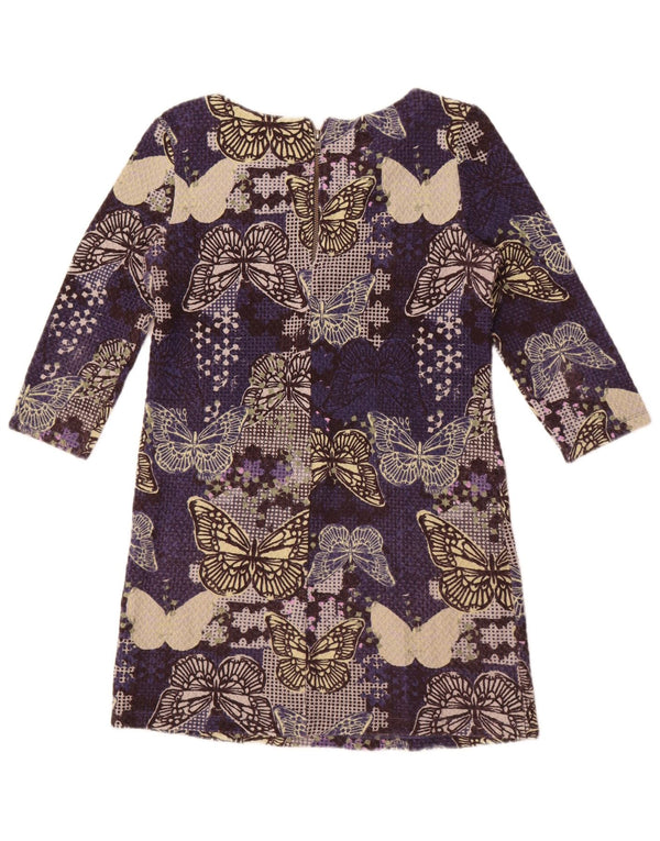 White Stuff Rochie Schimbată pentru Femei cu mâneci 3/4 UK 10 Mic Mov Animal Print