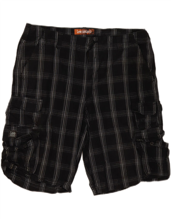 Pantaloni scurți cargo pentru bărbați Lee W40 XL, bumbac negru cu carouri