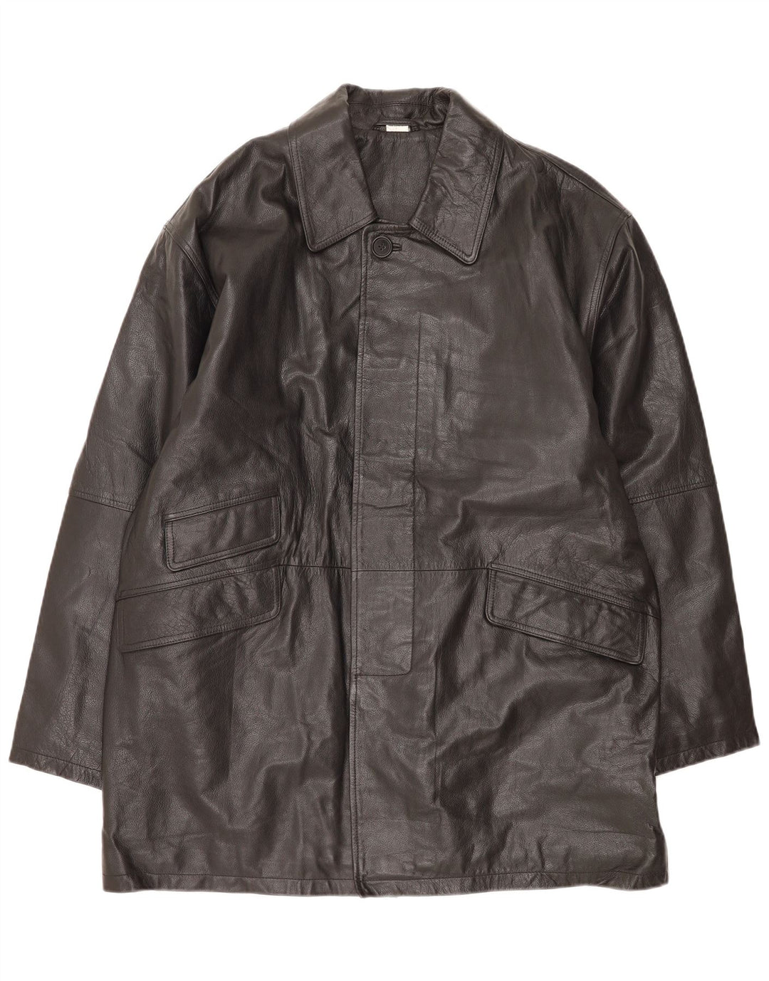 Palton din piele vintage pentru bărbați UK 44/46 XL din piele neagră